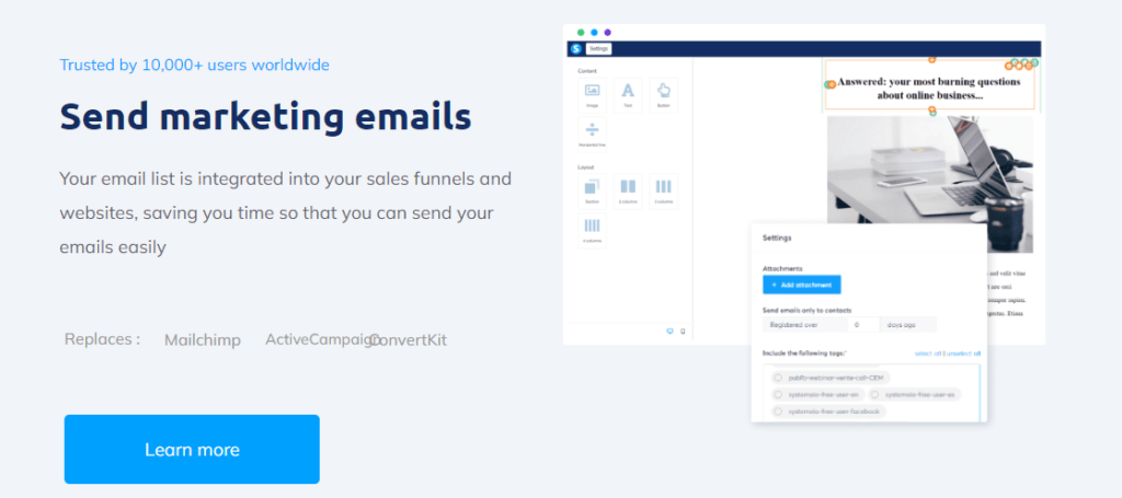 System.io Email Marketing Interface